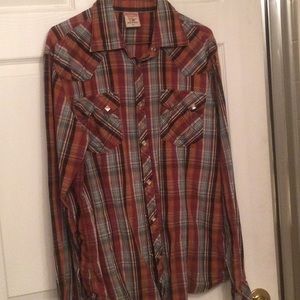 True religion brown striped shirt